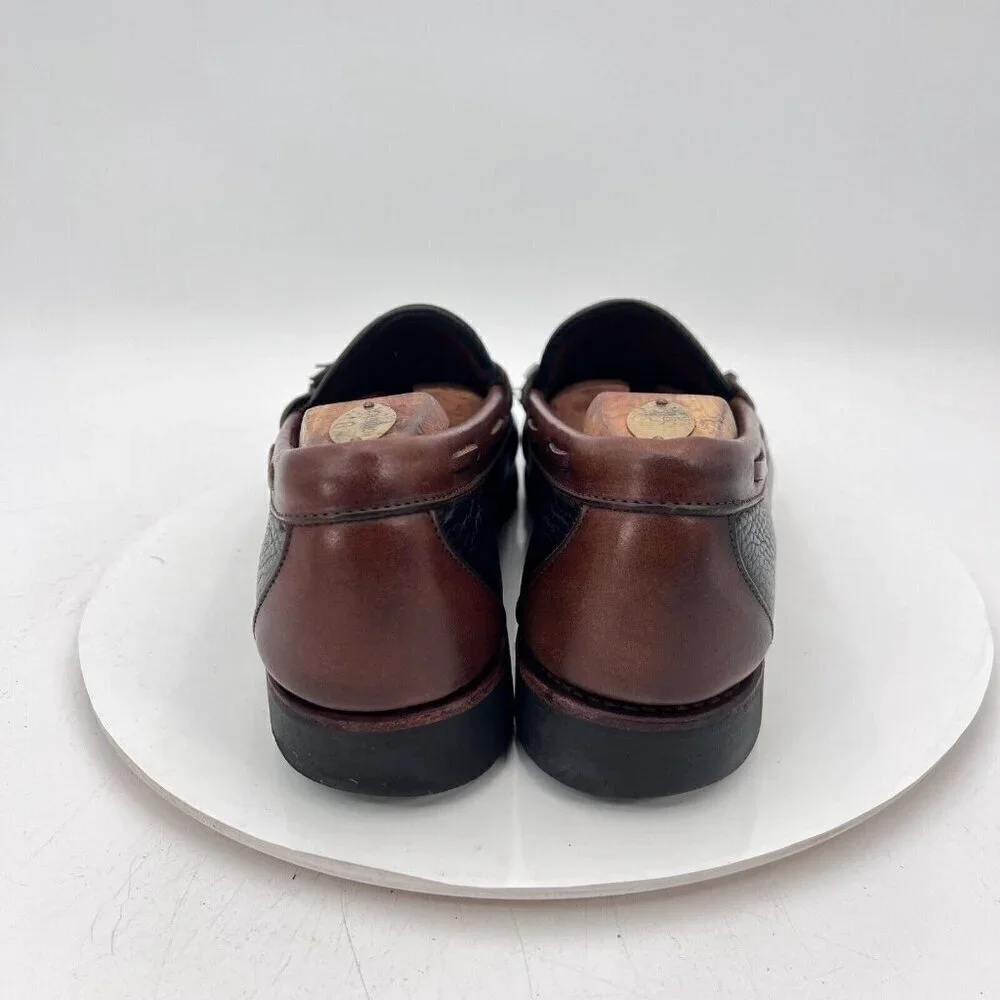 Allen Edmonds Nashua Men Size 9.5D Black Brown Leather Tassel Loafer Dress Shoes
